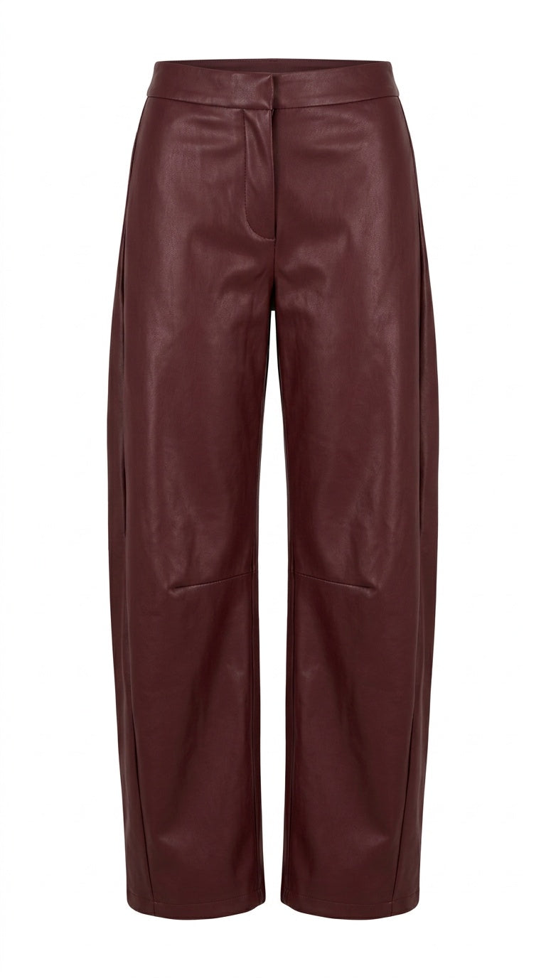 Wet Look Barrel Jeans