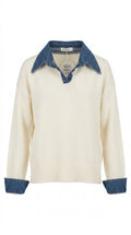 Denim Collar & Cuffs Knit