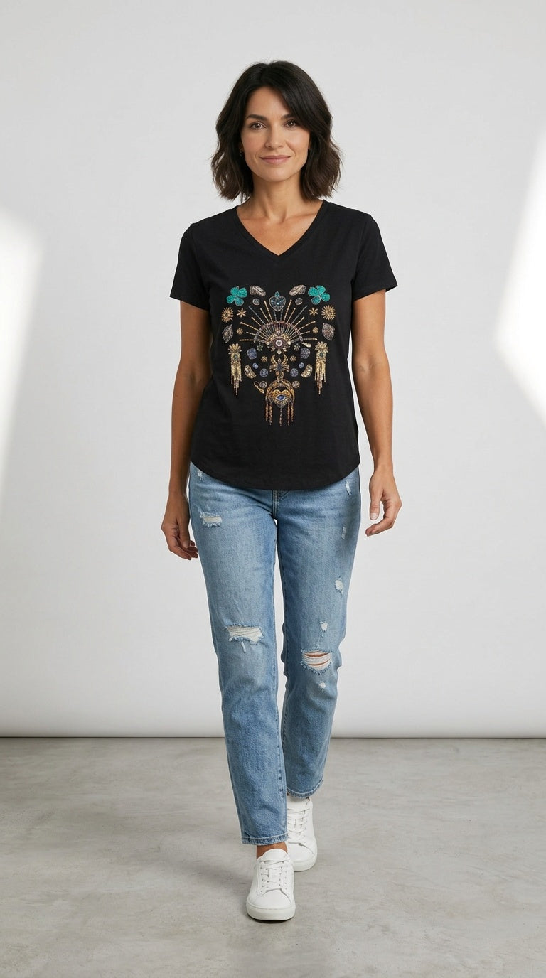 Short sleeve sparkly TEE
