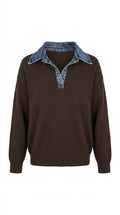 Denim Collar Knit